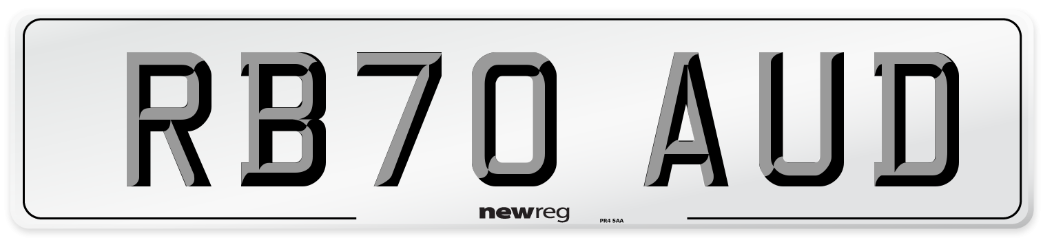 RB70 AUD Number Plate from New Reg